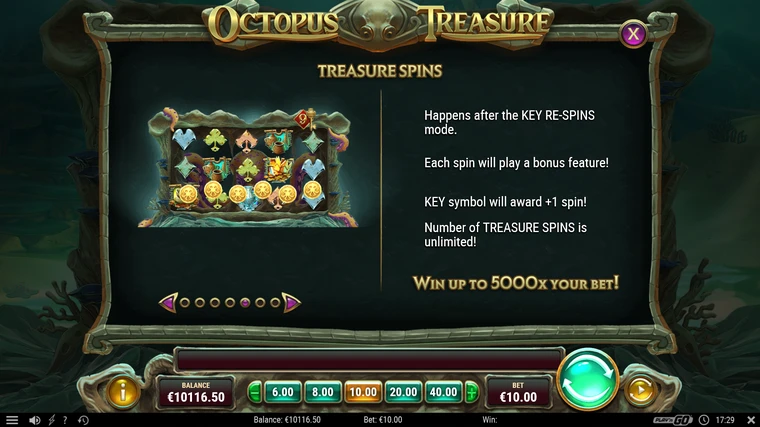 Octopus treasure treasure spins explained