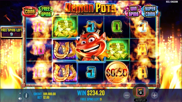 demon pots free spins bonus