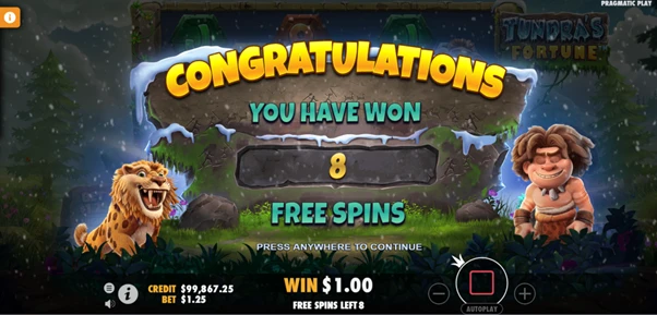 tundra's fortune free spins unlocked