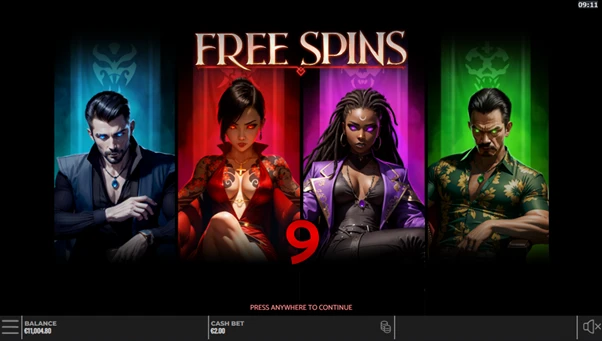vampire riches double max free spins unlocked