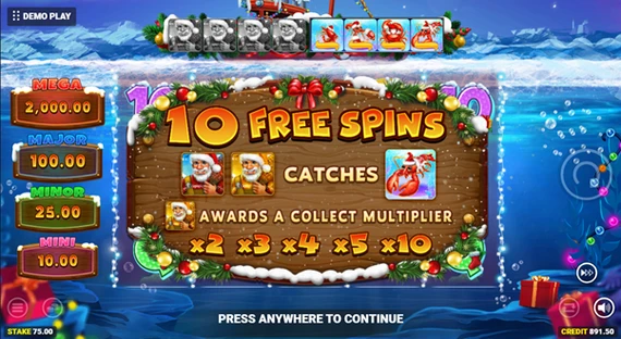 crabbin for christmas free spins unlocked