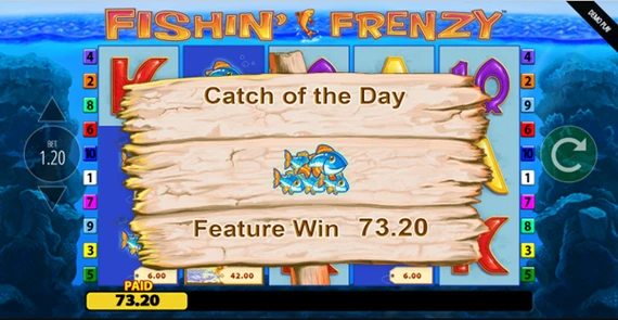 fishin frenzy free spin winnings