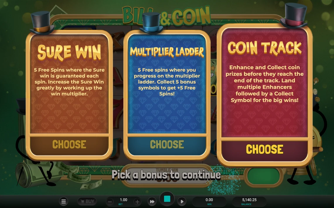 Bill & Coin Bonus Games