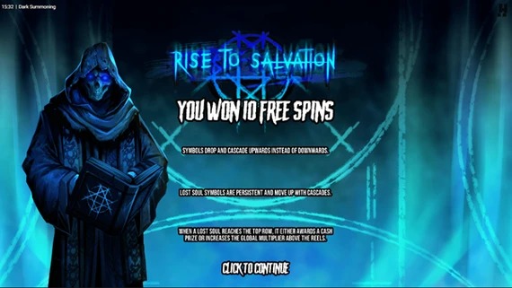 dark summoning rise to salvation free spins unlocked