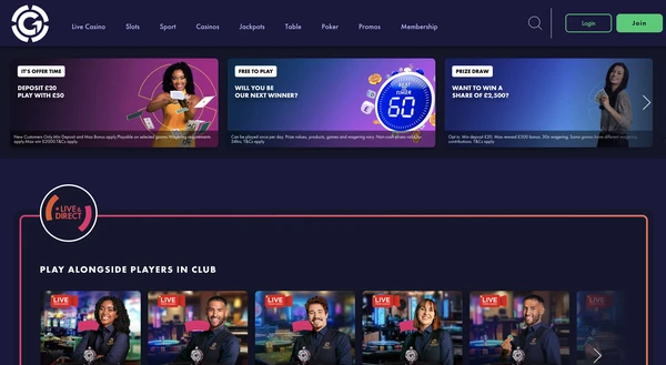 Grosvenor Casinos Homepage