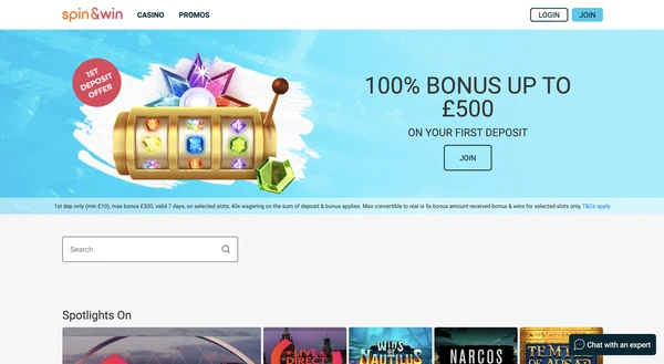 Spin and Win Homepage