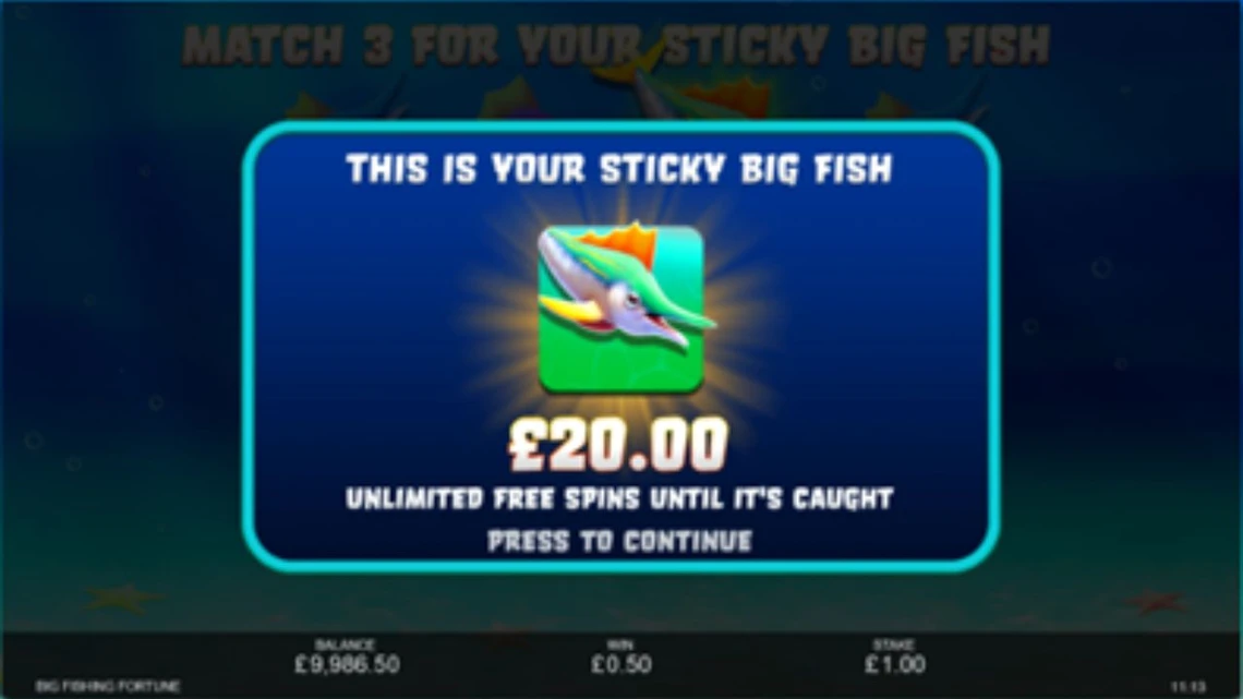 Big Fishing Fortune Bonus Sticky Fish