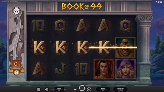 Book of 99 K symbol winning combination