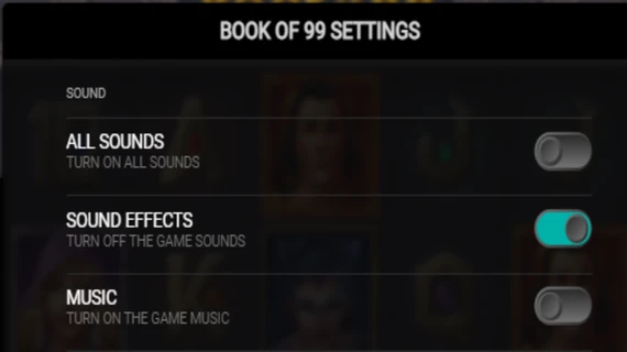 Book of 99 Audio Settings