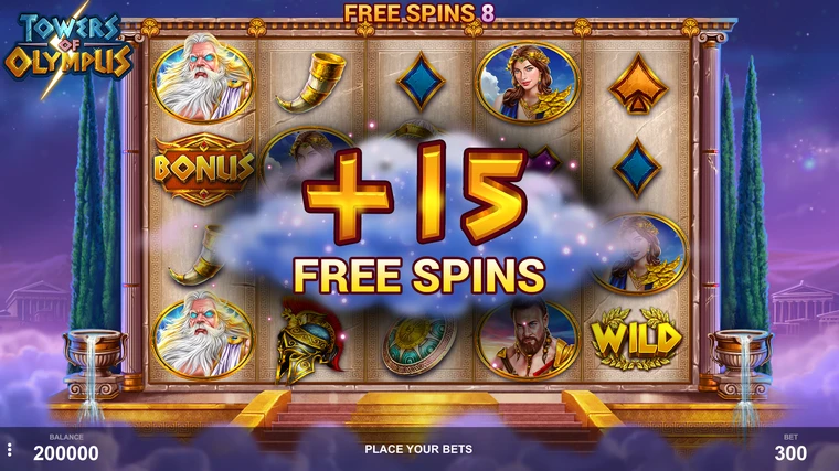 towers of olympus free spins bonus