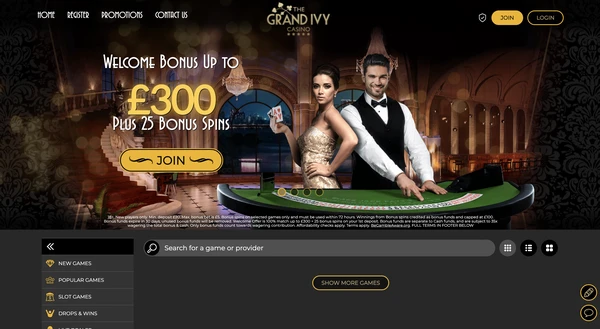 The Grand Ivy Casino Homepage