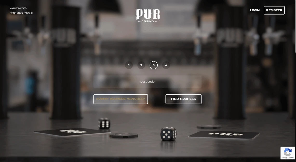 Pub Casino Registration Step 3