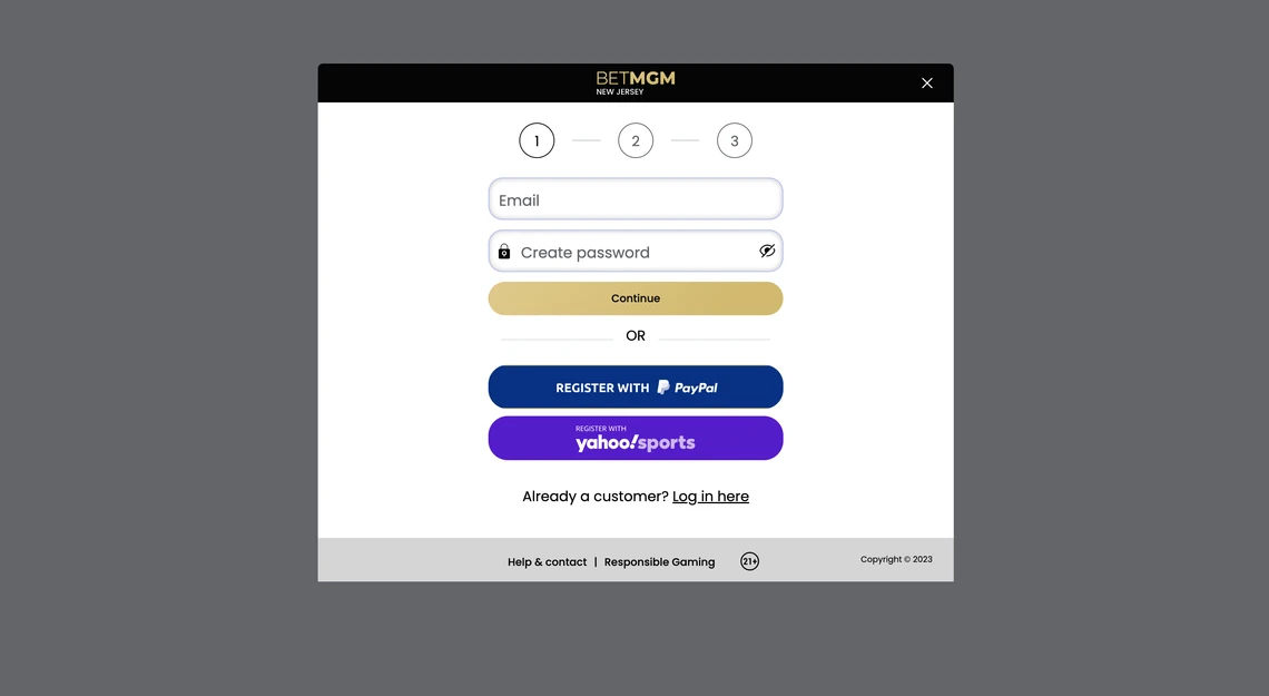 BetMGM Casino Registration Step 2