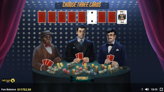 lucky mr wild three card poker bonus game