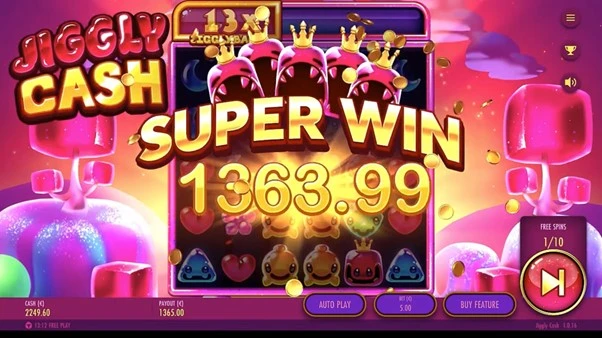jiggly cash free spins win