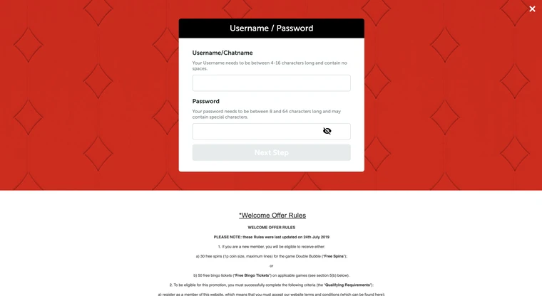 Virgin Games Casino Registration Step 2