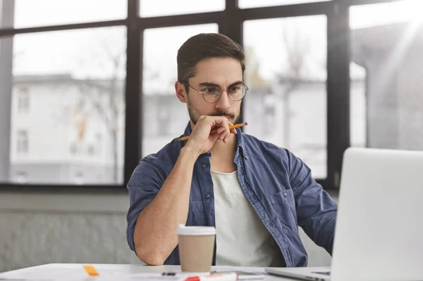 man concentrating