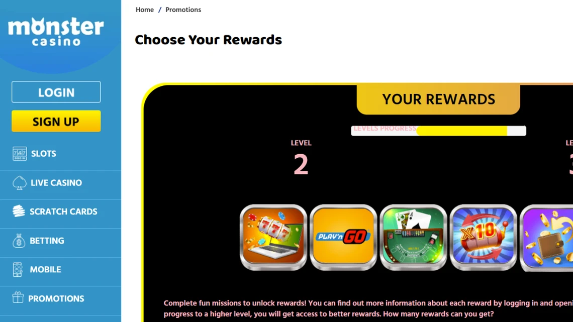 monster casino loyalty program