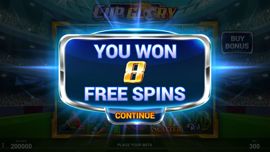 cup glory free spins unlocked