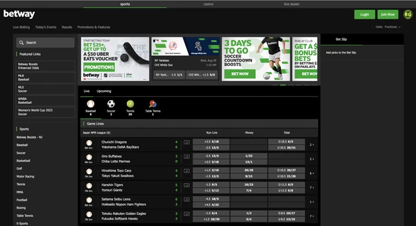 Betway Sports Lobby