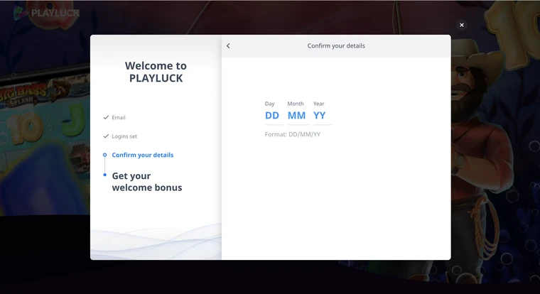 Playluck Casino Registration Step 5