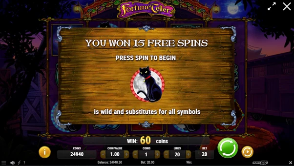fortune teller free spins unlocked