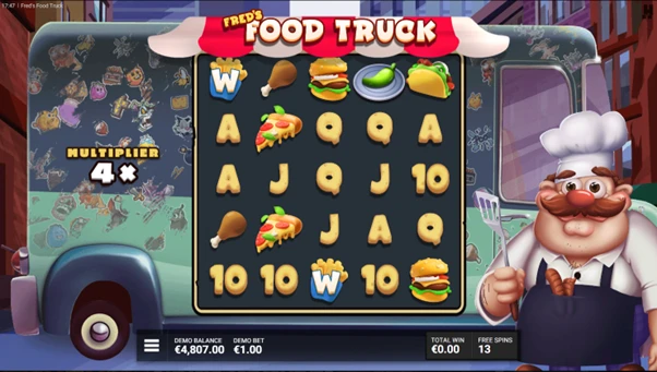 freds food truck free spins bonus