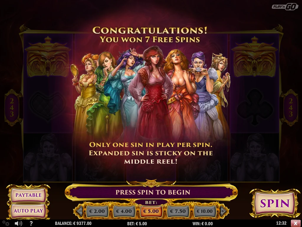 7 sins free spins unlocked