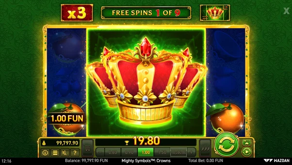 mighty symbols crowns free spins bonus
