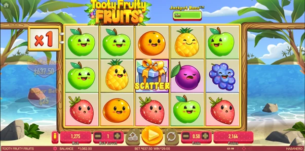 tooty fruity fruits free spins bonus