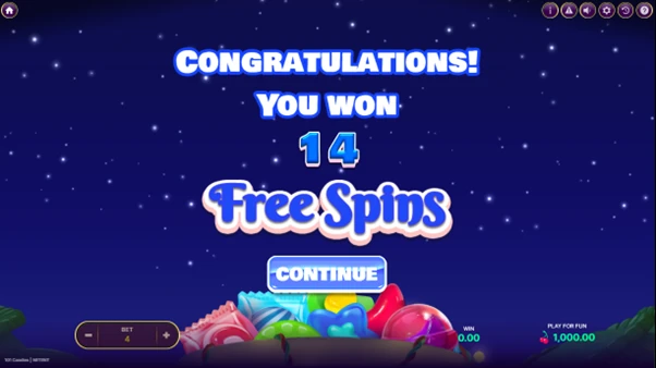 101 candies free spins unlocked