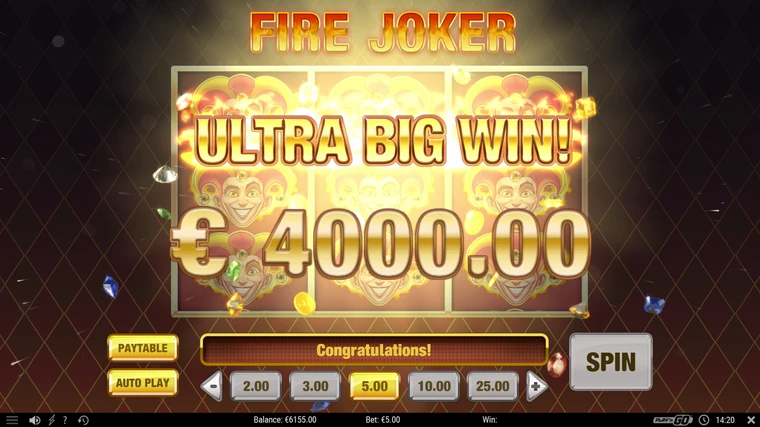 Fire joker ultra big win