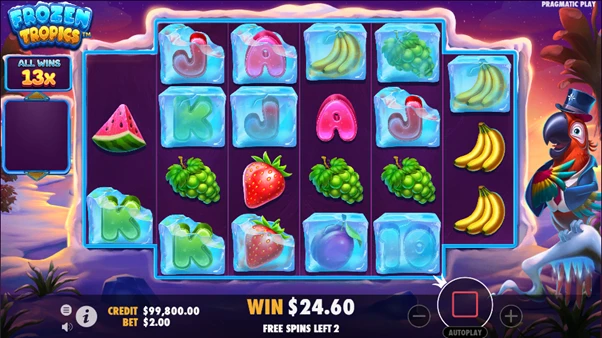 frozen tropics free spins bonus