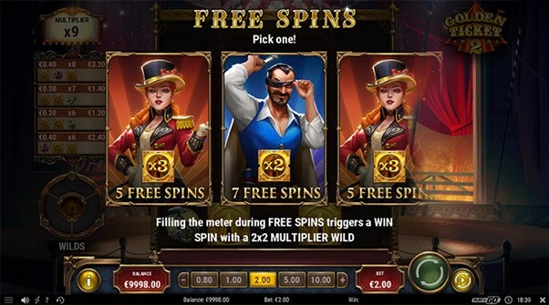 golden ticket 2 free spins unlocked