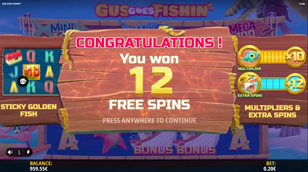 gus goes fishin free spins unlocked