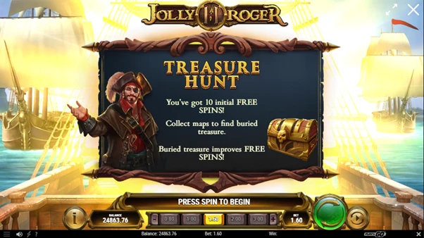 jolly roger 2 treasure hunt spins