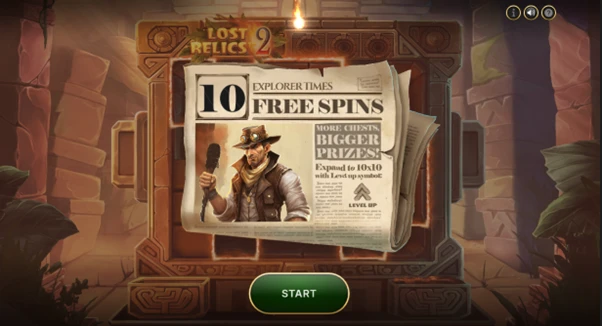 lost relics 2 free spins unlocked