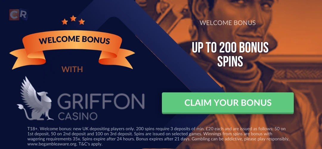 Griffon Casino Book of Dead Welcome Offer