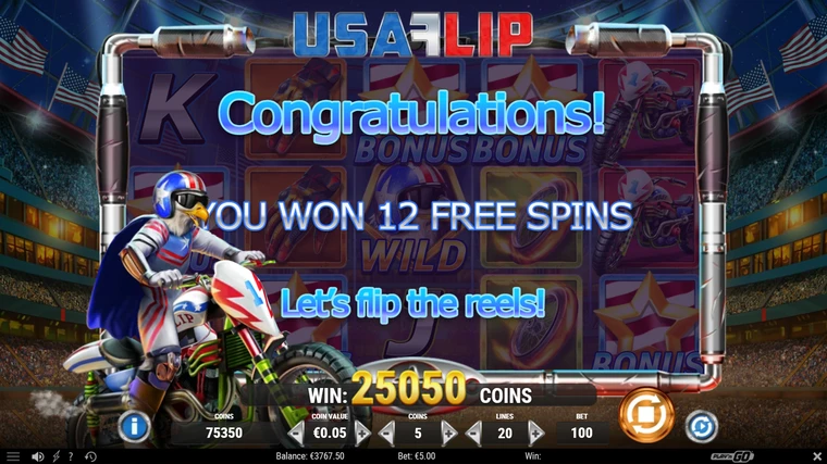 USA Flip free spins unlocked