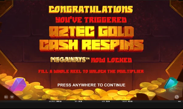 aztec gold megaways re spins unlocked