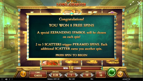 cat wilde lost chapter free spins unlocked