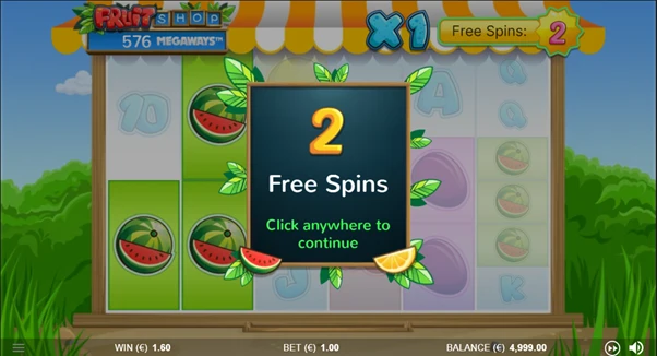 fruit shop megaways free spins unlocked