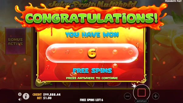 juicy fruits multihold free spins unlocked
