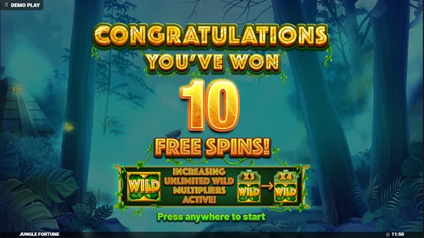 jungle fortune free spins unlocked