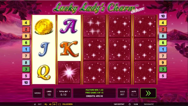 lucky lady's charm deluxe free spins