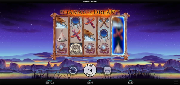 shaman's dream 2 free spins scatter