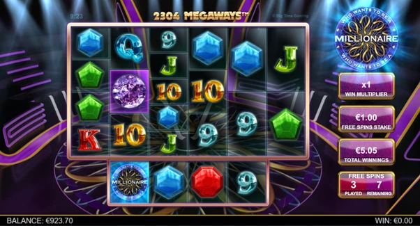 who wants to be a millionaire megaways free spins bonus