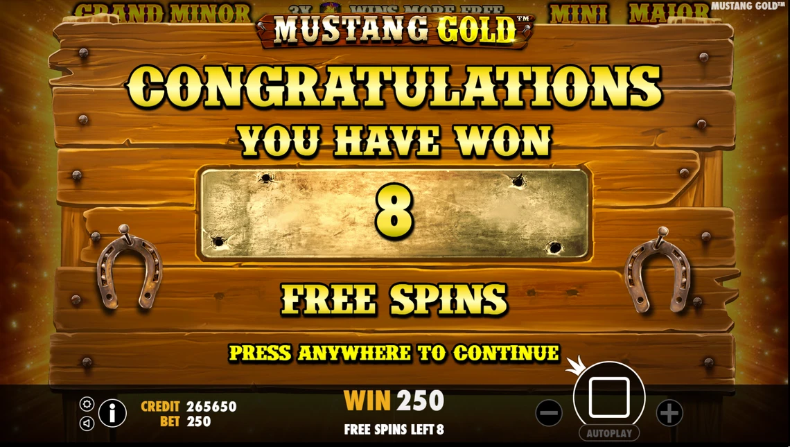 mustang gold free spins unlocked