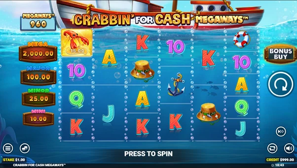 crabbin for cash megaways base