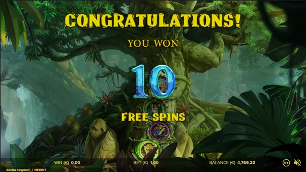 gorilla kingdom free spins unlocked